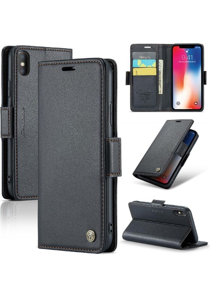 IPhone Xs Max Cüzdan Durumda Anti Dolandırıcılık Kart Yuvası Kickstand (Yurt Dışından) indirimleri