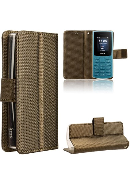 Nokia 105 2g 2023 Kickstand Kapak Manyetik Cüzdan Kart Tutucu (Yurt Dışından)