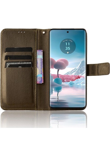 Motorola Kenar 40 Neo 5g Için Kılıf Kickstand Kart Tutucu Manyetik Cüzdan (Yurt Dışından) modelleri