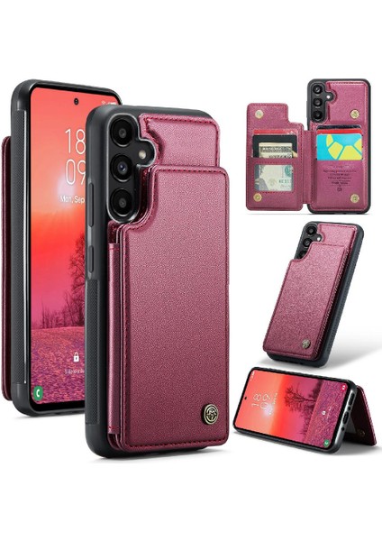 Samsung Galaxy A35 5g Pu Deri Ince Darbeye Dayanıklı Caseme Cüzdan Kılıf (Yurt Dışından)