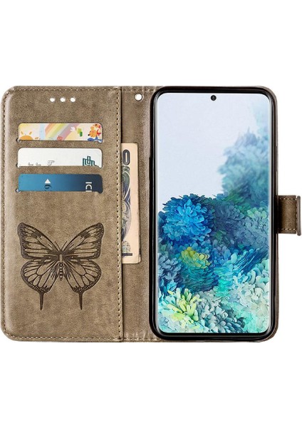 Samsung Galaxy S20 Artı 5g Kabartma Kelebek Premium Deri (Yurt Dışından)