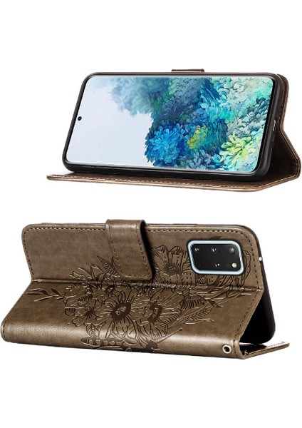 Samsung Galaxy S20 Artı 5g Kabartma Kelebek Premium Deri (Yurt Dışından)