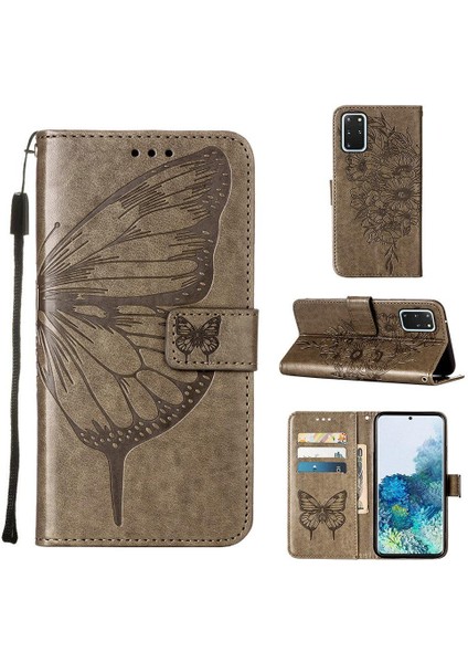 Samsung Galaxy S20 Artı 5g Kabartma Kelebek Premium Deri (Yurt Dışından)