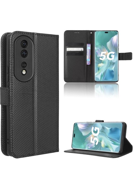 Onur Için Kılıf 80 Pro 5g Manyetik Cüzdan Kapak Kart Tutucu Kickstand (Yurt Dışından)