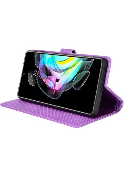 Bdt Shop Motorola Kenar 20 Kickstand Kapak Kart Tutucu Manyetik Cüzdan Için Kılıf (Yurt Dışından)