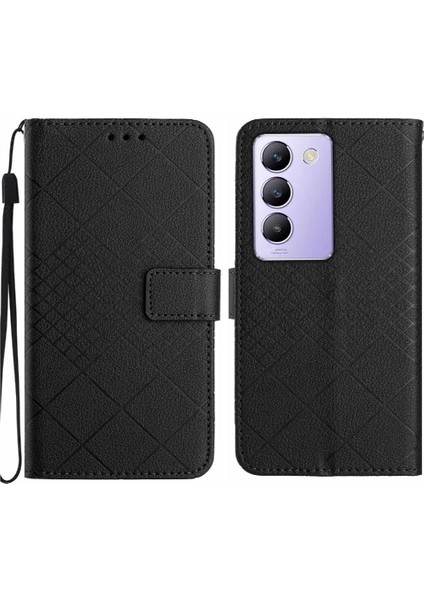 Vivo Y200E 5G/Y100 5g Için Flip Case El Kayışı ile Kart Yuvası Standı Cüzdan (Yurt Dışından)