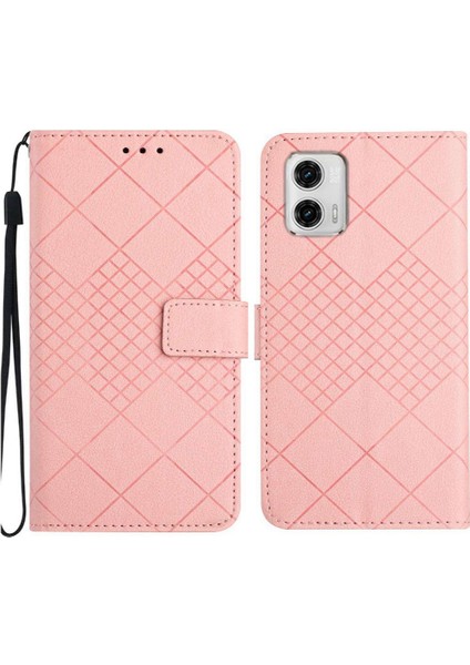 Motorola Moto G53 Için Flip CASE/G23/MOTOROLA Kart Yuvası El Kayışı Pu ile Standı (Yurt Dışından)