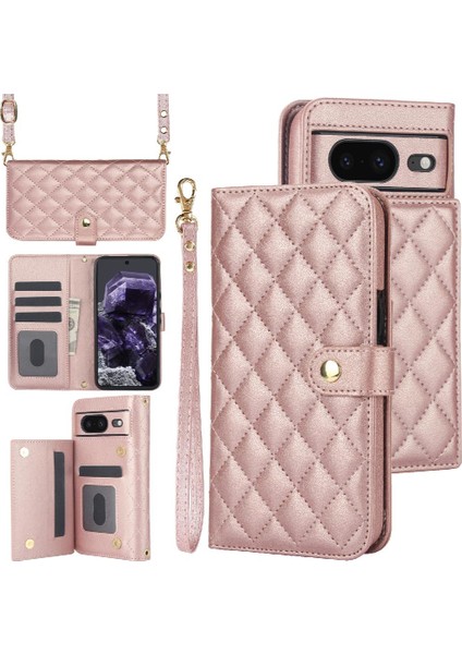 5 Kart Yuvaları ile Google Piksel 8 Anti Hırsızlık Fırça Crossbody Tarzı Için Kılıf (Yurt Dışından)
