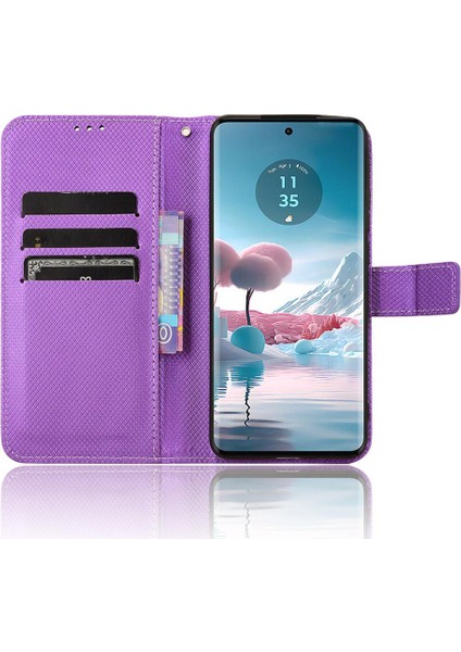 Motorola Kenar 40 Neo 5g Için Kılıf Kickstand Kart Tutucu Manyetik Cüzdan (Yurt Dışından) indirimleri