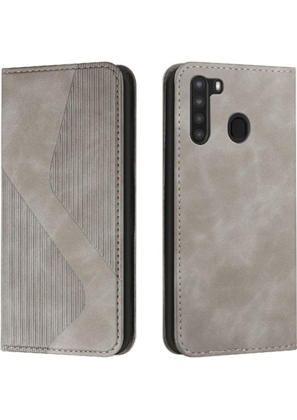 Samsung Galaxy A21 Cüzdan Kickstand Manyetik Folio Kapak Pu Kart (Yurt Dışından)