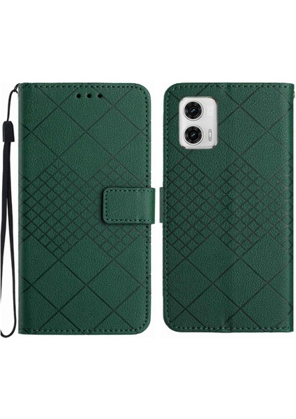 Motorola Moto G53 Için Flip CASE/G23/MOTOROLA Kart Yuvası El Kayışı Pu ile Standı (Yurt Dışından)