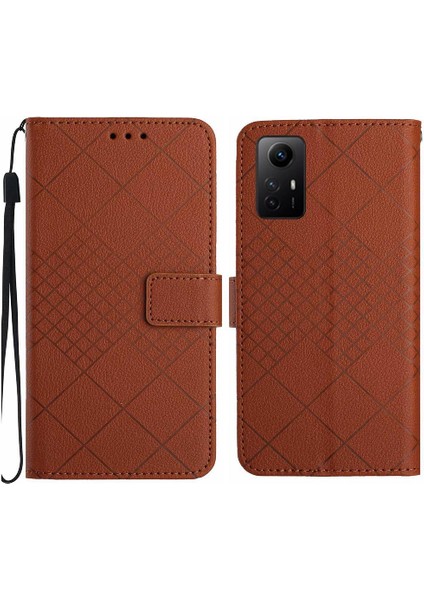 Xiaomi 12 Için Flip Case Cüzdan Pu Deri Elmas Kabartmalı Manyetik Kapak (Yurt Dışından)