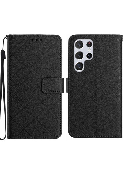 Samsung Galaxy S24 Için Flip Case Ultra Elmas Kabartmalı Cüzdan Pu Deri (Yurt Dışından)