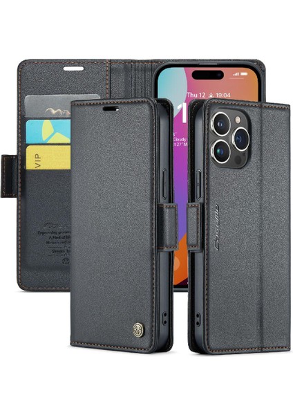 IPhone 15 Pro Anti Dolandırıcılık Kart Yuvası Kickstand Darbeye Dayanıklı (Yurt Dışından)