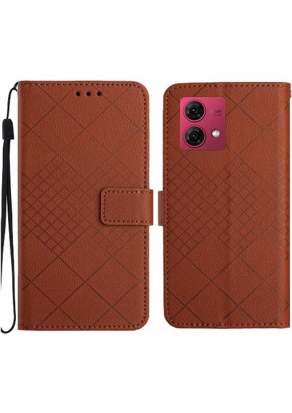 Motorola Moto G84 Için Flip Case El Kayışı Cüzdan ile 5g Elmas Kabartmalı (Yurt Dışından)