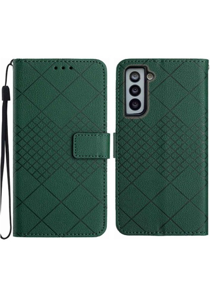 Samsung Galaxy S22 Artı El Kayışı Manyetik Kapak Kartı ile Flip Case (Yurt Dışından)