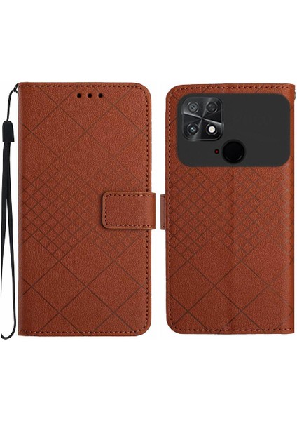 Xiaomi Poco C40 Için Flip Case Kart Yuvası Standı Cüzdan Pu Deri Elmas (Yurt Dışından)