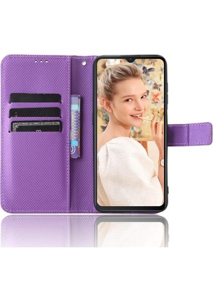 Oukitel C32 Kapak Kart Tutucu Kickstand Manyetik Cüzdan Için Kılıf (Yurt Dışından)