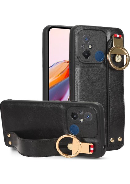 Xiaomi Redmi 12C Uyumluluk Bilek Kayışı Premium Pu Deri Için Kılıf (Yurt Dışından)