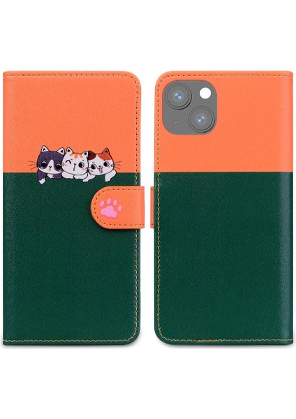 Iphone 13 Için Kılıf/13 Mini Darbeye Cüzdan Kapak Çevirin Deri Kılıf (Yurt Dışından) modelleri
