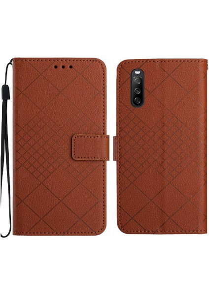 El Kayışı Kart Yuvası ile Sony Xperia 10 Vi Manyetik Kapak Için Flip Case (Yurt Dışından)