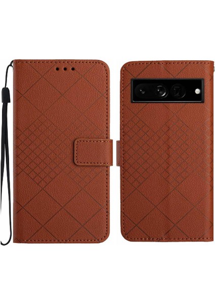 Google Pixel 7 Pro Için Flip Case Manyetik Kapak Kart Yuvası El ile Standı (Yurt Dışından)
