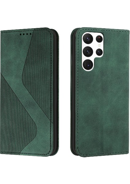 Samsung Galaxy S23 Ultra Cüzdan Kickstand Manyetik Pu Deri Kılıf (Yurt Dışından)