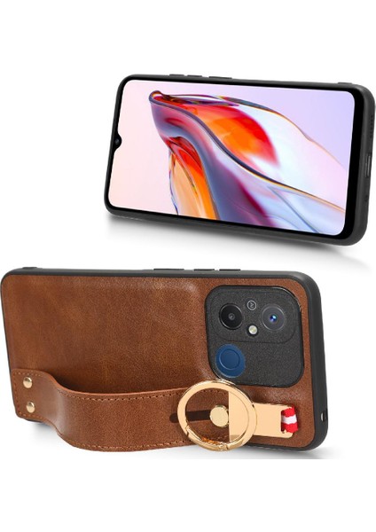 Xiaomi Redmi 12C Uyumluluk Bilek Kayışı Premium Pu Deri Için Kılıf (Yurt Dışından)