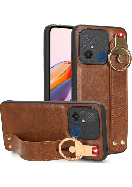 Xiaomi Redmi 12C Uyumluluk Bilek Kayışı Premium Pu Deri Için Kılıf (Yurt Dışından)