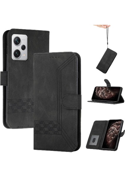Xiaomi Redmi Not 12 Pro Cüzdan Kılıf ile Uyumlu Pu Deri Kart Kapak ile Kullanışlı Standı Özelliği (Yurt Dışından)