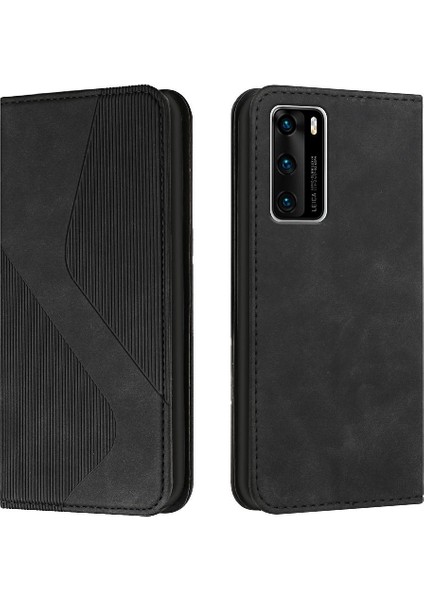 Huawei P40 Kart Yuvaları Tutucu Pu Deri Cüzdan Kickstand Için Kılıf Folio (Yurt Dışından)