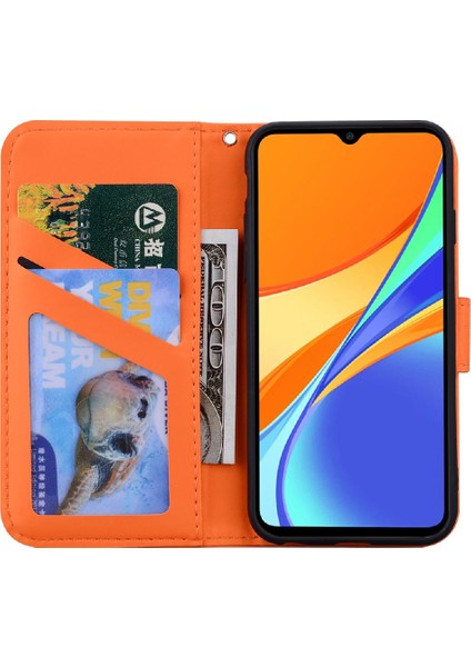 Xiaomi Redmi 9c Darbeye Kapak Çevirin Cüzdan Deri Kılıf (Yurt Dışından)