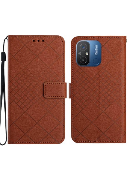 Xiaomi Poco C55 Manyetik Kapak Için Flip Case Elmas Kabartmalı Kart Yuvası Pu (Yurt Dışından)