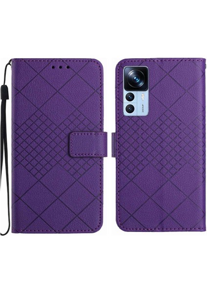 Xiaomi 12T Için Flip CASE/12T Pro Elmas Kabartmalı Manyetik Kapak ile El (Yurt Dışından)