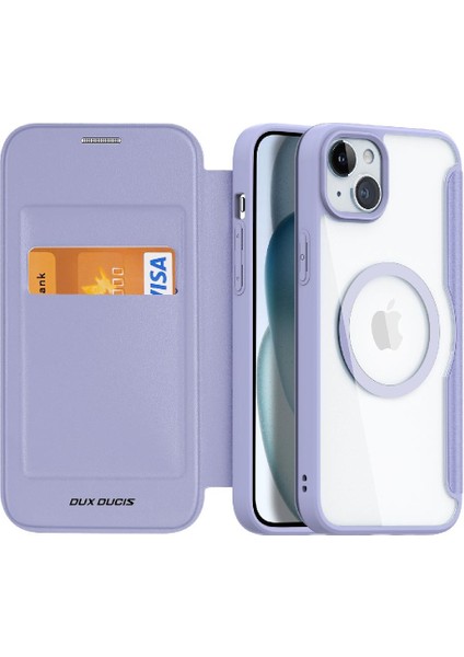 Rfıd Durfid Durumda IPhone 15 Artı Rfıd Engelleme Kart Yuvası ile Pu Deri (Yurt Dışından)