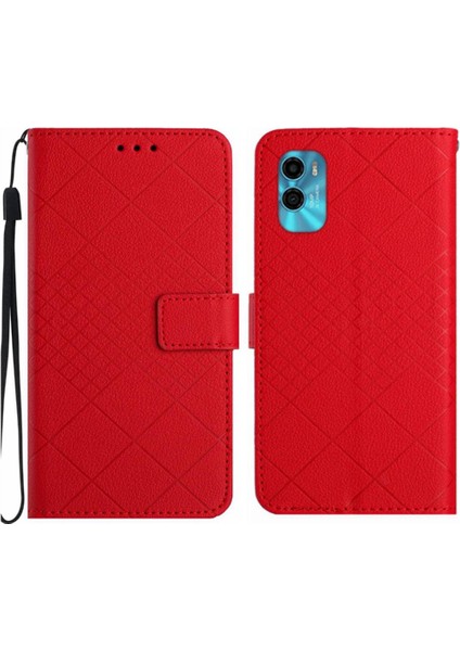 Motorola Moto G22 4g Cüzdan Pu Deri El Kayışı Kapak ile Flip Case (Yurt Dışından)