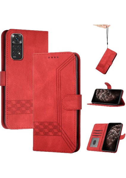 Xiaomi Redmi Not 11S ile Uyumlu Cüzdan Kılıf Pu Deri Kart Kapak ile Kullanışlı Standı Özelliği (Yurt Dışından)