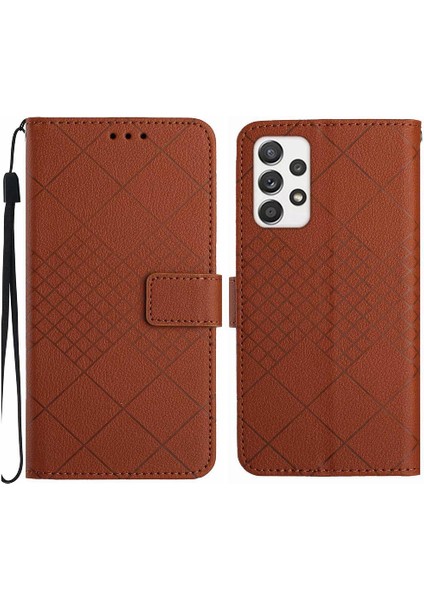 El ile Samsung Galaxy A72 Elmas Kabartmalı Manyetik Kapak Için Flip Case (Yurt Dışından)