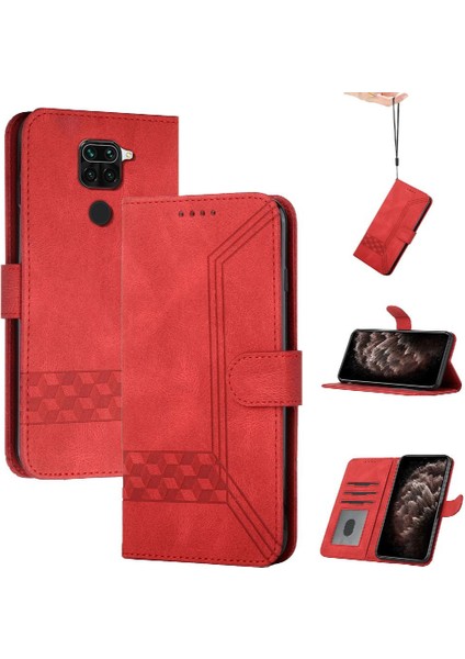 Xiaomi Redmi Not 9 ile Uyumlu Cüzdan Kılıf Pu Deri Kart Kapak ile Kullanışlı Standı Özelliği (Yurt Dışından)