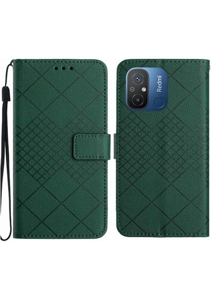 Xiaomi Poco C55 Manyetik Kapak Için Flip Case Elmas Kabartmalı Kart Yuvası Pu (Yurt Dışından)