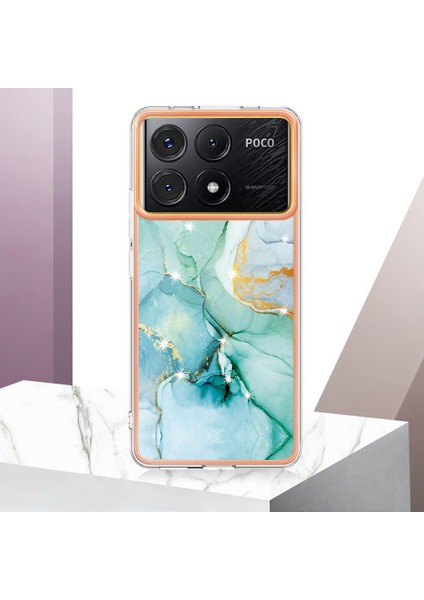 Xiaomi Poco X6 Pro Ince Tpu Koruma Mermer Desen Yumuşak Tampon (Yurt Dışından)