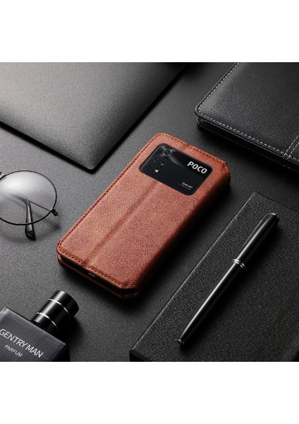 Xıaomı Poco M4 Pro Moda Tasarım Cüzdan Fonksiyonu Için Kılıf Zarif Flip (Yurt Dışından)