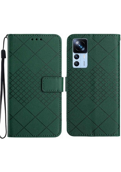 Xiaomi 12T Için Flip CASE/12T Pro Elmas Kabartmalı Manyetik Kapak ile El (Yurt Dışından)