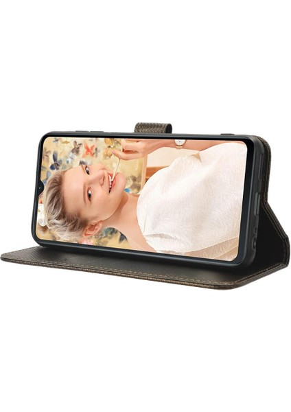 Oukitel C32 Kapak Kart Tutucu Kickstand Manyetik Cüzdan Için Kılıf (Yurt Dışından)