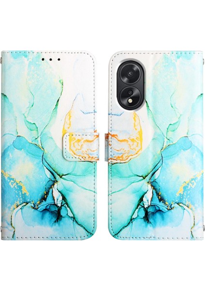 Oppo A38 4g Kickstand Mermer Desen Pu Deri Cüzdan Için Kılıf (Yurt Dışından)