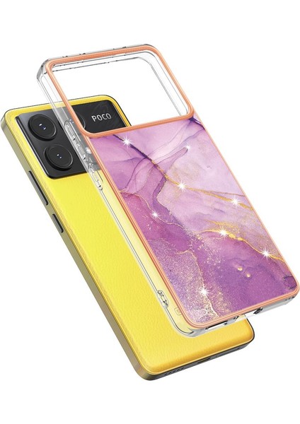 Xiaomi Poco X6 Pro Ince Tpu Koruma Mermer Desen Yumuşak Tampon (Yurt Dışından)