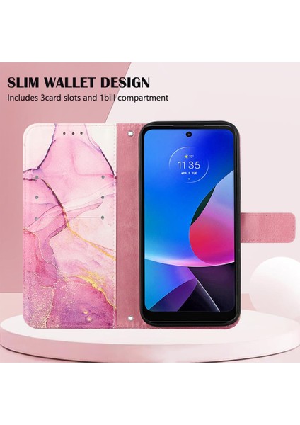 Motorola Moto G Oynamak Için Kılıf 4g 2024 Pu Deri Cüzdan Mermer Desen (Yurt Dışından) modelleri