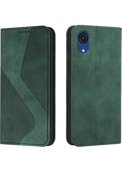 Samsung Galaxy A03 Çekirdek Manyetik Cüzdan Kickstand Pu Deri Kart (Yurt Dışından)
