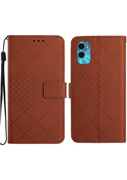 Motorola Moto G22 4g Cüzdan Pu Deri El Kayışı Kapak ile Flip Case (Yurt Dışından)