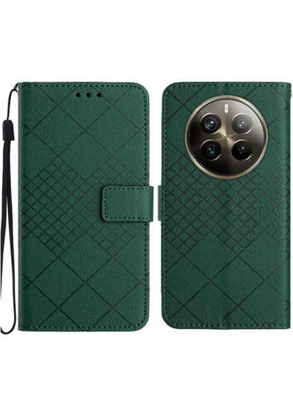 Realme Için Flip Case 12 Pro Artı Kart Yuvası Standı Cüzdan Pu Deri Kapak (Yurt Dışından)